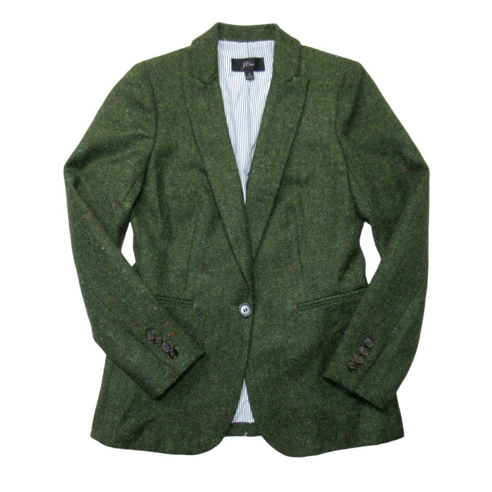 NWT J.Crew Parke Blazer in Meadow Herringbone English Moon Wool Jacket 0